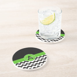 黒い緑のシェブロン コースター