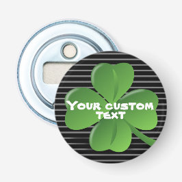 黒い緑のシャムロックのカスタマイズ可能な聖者Patricks 栓抜き