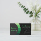 黒い緑のシンプルグラデーションモダンプロフェッショナル 名刺 (スタンド正面)