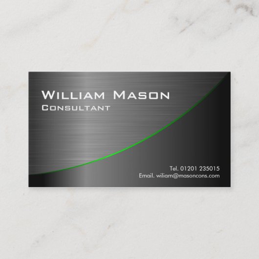 黒い緑のスチール曲線、名刺 名刺 (正面)