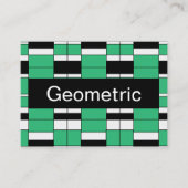 黒い緑のミッドセンチュリー幾何学模様 名刺 (正面)