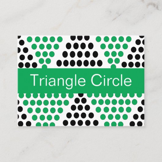 黒い緑の三角形の円のジオメトリパターン 名刺 (正面)
