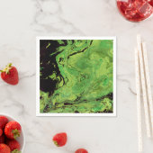 黒い緑の大理石 スタンダードカクテルナプキン (インサイチュ)