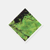 黒い緑の大理石 スタンダードカクテルナプキン (角)