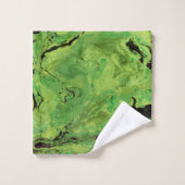 黒い緑の大理石 バスタオルセット (ウォッシュタオル)