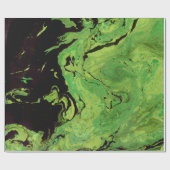 黒い緑の大理石 ラッピングペーパー (フラット)