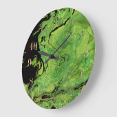 黒い緑の大理石 ラージ壁時計 (傾斜)
