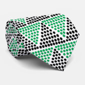 黒い緑の幾何学的パターン ネクタイ (ロール)