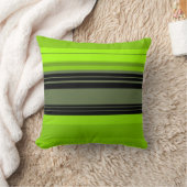 黒い緑の抽象芸術ストライプパターン クッション (ブランケット)