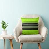 黒い緑の抽象芸術ストライプパターン クッション (椅子)