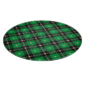 黒い緑の格子模様 カッティングボード (角)