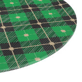 黒い緑の格子模様 カッティングボード (角)