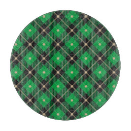 黒い緑の格子模様 カッティングボード