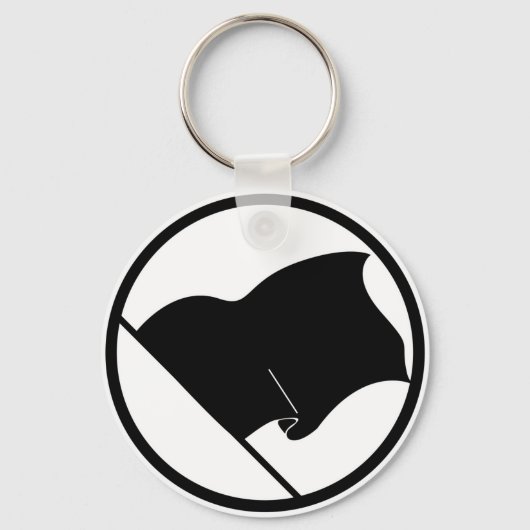 黒い緑の紫色の旗の記号なし空白の キーホルダー (正面)