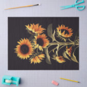 黒い緑の葉花をつける 薄葉紙 (クラフト)