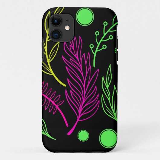 黒い緑の黄色のピンク Case-Mate iPhoneケース (裏面)