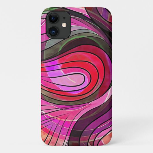 黒い線で描かれたザクロと花崗岩の落書き Case-Mate iPhoneケース (裏面)