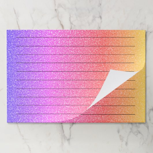 黒い線のエラーPInk紫グラデーションガーリー ペーパーパッド (折り畳み)