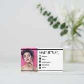 黒い線をクリーンソーシャルメディアアイコン写真 名刺 (スタンド正面)