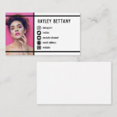 黒い線をクリーンソーシャルメディアアイコン写真 名刺 (正面/裏面)