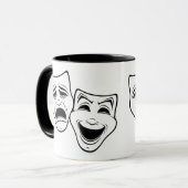 黒い線を隠すコメディーと悲劇劇場 マグカップ (正面左)