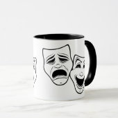 黒い線を隠すコメディーと悲劇劇場 マグカップ (正面右)