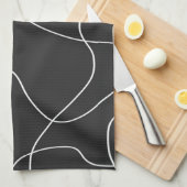 黒い線 キッチンタオル (四つ折り)