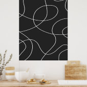 黒い線 ポスター (キッチン)