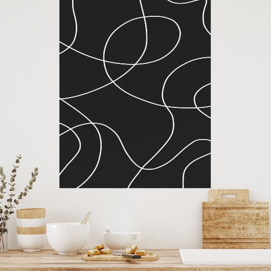 黒い線 ポスター (キッチン)