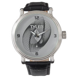 黒い緩和曲線、DIY名ホワイトおよびブラックアウトライン、グレー 腕時計