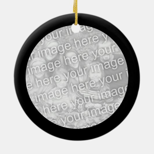 黒い縁ど家族の写真 セラミックオーナメント (裏面)