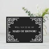 黒い縁ど渦は私のメイド・オブ・オーナー（花嫁付き添い人） 招待状 (スタンド正面)