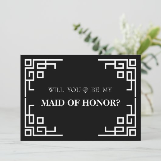 黒い縁ど渦は私のメイド・オブ・オーナー（花嫁付き添い人） 招待状 (スタンド正面)