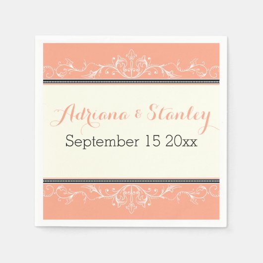 黒い縁ど珊瑚結婚病 スタンダードカクテルナプキン (正面)