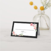 黒い縁取りの花 プレイスカード (裏面)