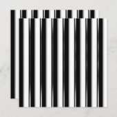 黒い縞模様のバー(写真を追加または2色目) 招待状 (正面/裏面)