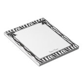 黒い縞模様の黒い弓 ノートパッド (アングル)