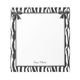 黒い縞模様の黒い弓 ノートパッド