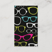 黒い縦の眼科医の検眼医ガラス 名刺 (裏面)