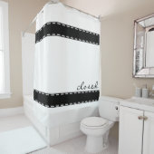 黒い縫縁どい目+アイディア シャワーカーテン (インサイチュ)