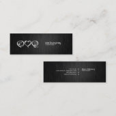 黒い繊維のエレガントなグラフィックデザイナーの名刺 スキニー名刺 (正面/裏面)