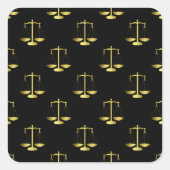 黒い繰り返しパターンの正義の金ゴールドのスケール スクエアシール (正面)