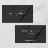 黒い署名のエレガントでモダンな名刺 名刺 (正面/裏面)