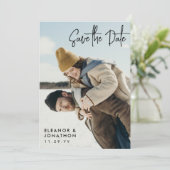 黒い署名スクリプト写真の保存日付 セーブザデート (スタンド正面)