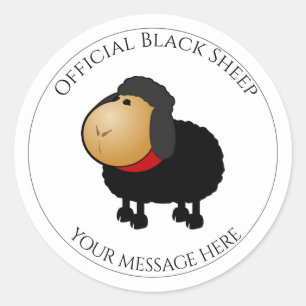 黒い羊おもしろいの公式シール ラウンドシール