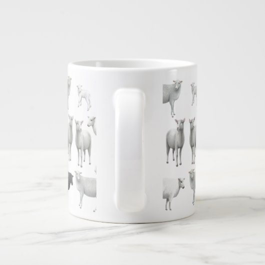 黒い羊が特別なマグク違うに挑戦 ジャンボコーヒーマグカップ (裏面)