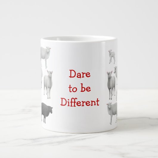 黒い羊が特別なマグク違うに挑戦 ジャンボコーヒーマグカップ (正面)