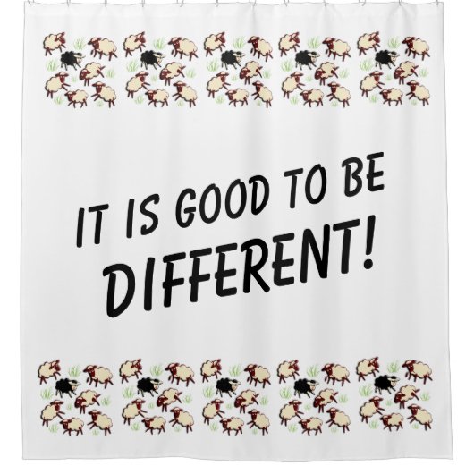 黒い羊と他+あなたのバックガー。&アイディア シャワーカーテン (正面)