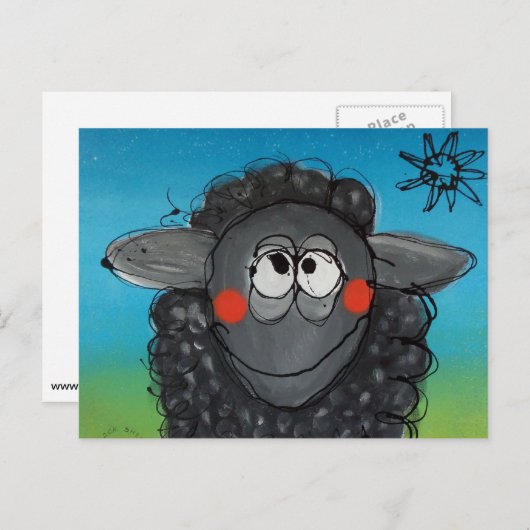 黒い羊のはがき ポストカード (正面/裏面)