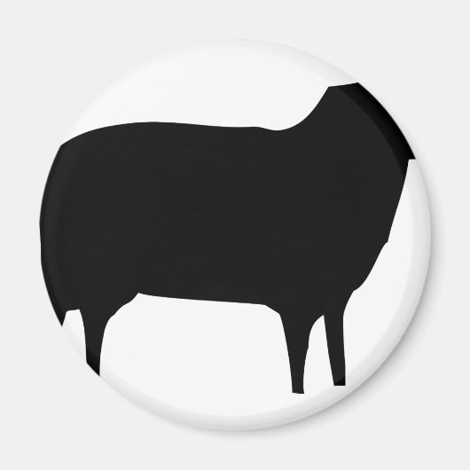 黒い羊のアイコン マグネット (正面)